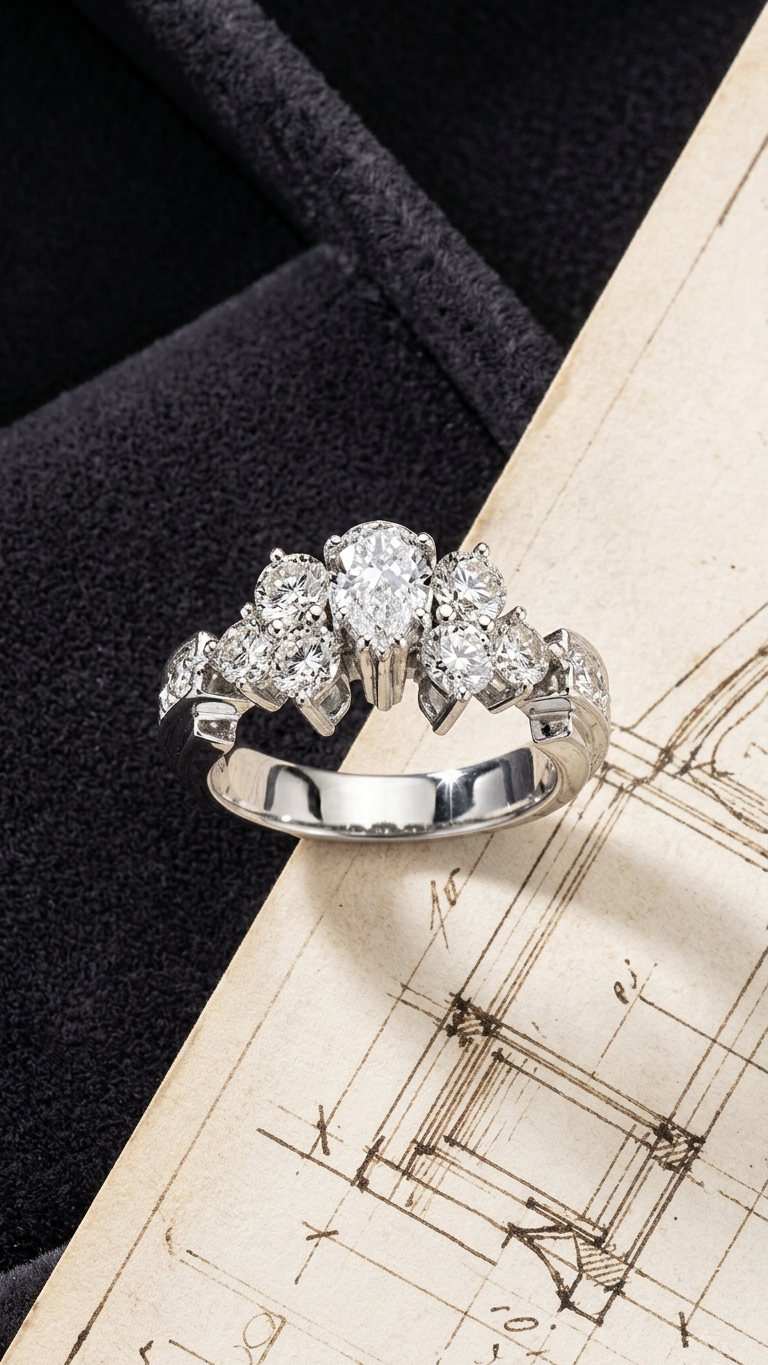 stark jewelers bespoke engagement cluster diamonds ring collection