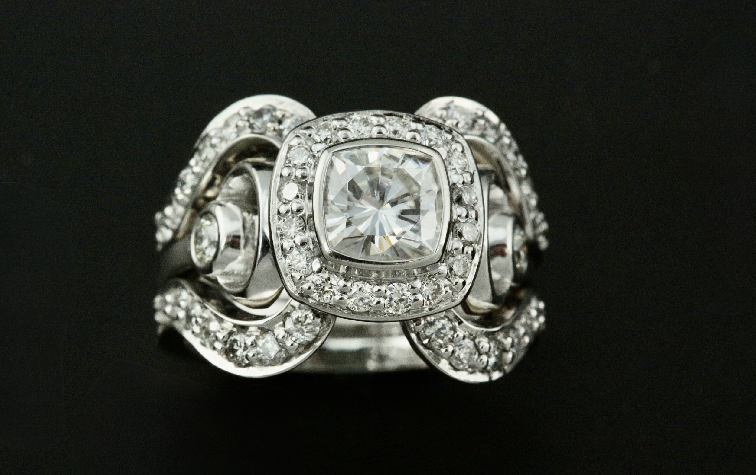 Customized redesigned ring guards for an existing engagement ring at Stark Jewelers located on Fair Oaks Blvd Sacramento