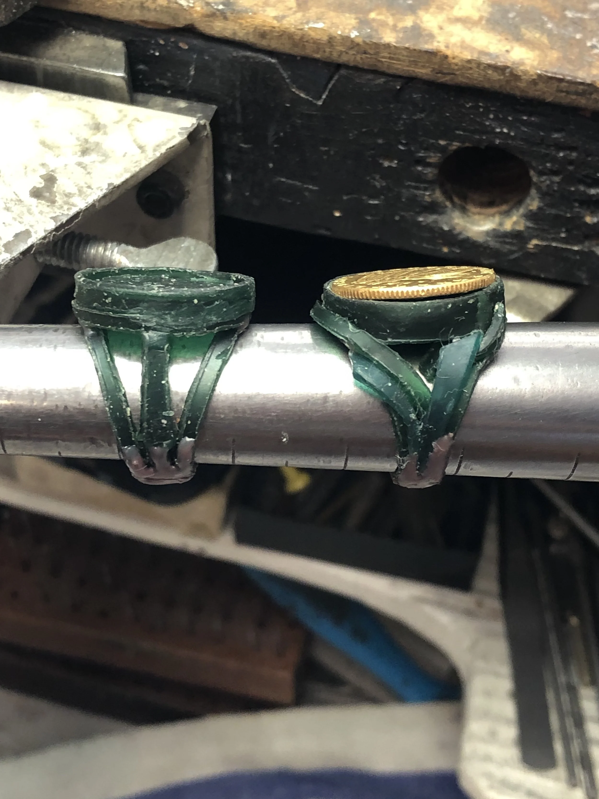 Bespoke commanding ring for him in concept waxes designed and handcrafted at Stark Jewelers in Sacramento