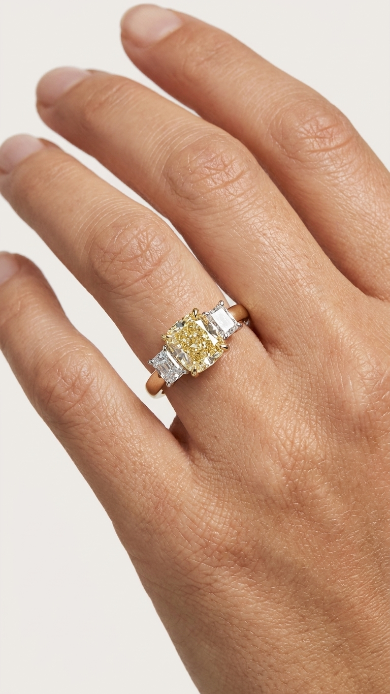 stark jewelers bespoke engagement cluster diamonds ring collection on a model
