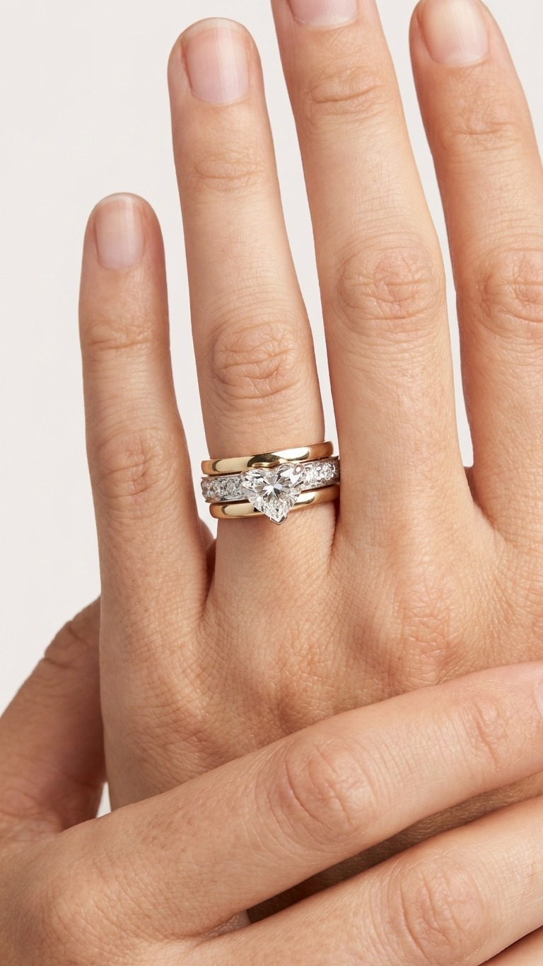 stark jewelers bespoke engagement cluster diamonds ring collection on a model
