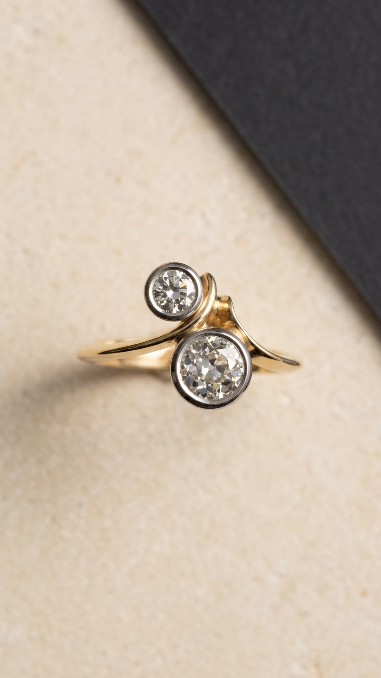 stark jewelers bespoke engagement architectural styling diamonds ring collection on a model