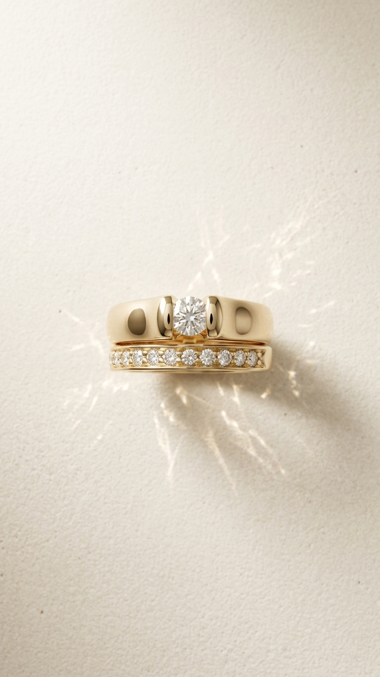 stark jewelers bespoke engagement solitaire ring collection on a model
