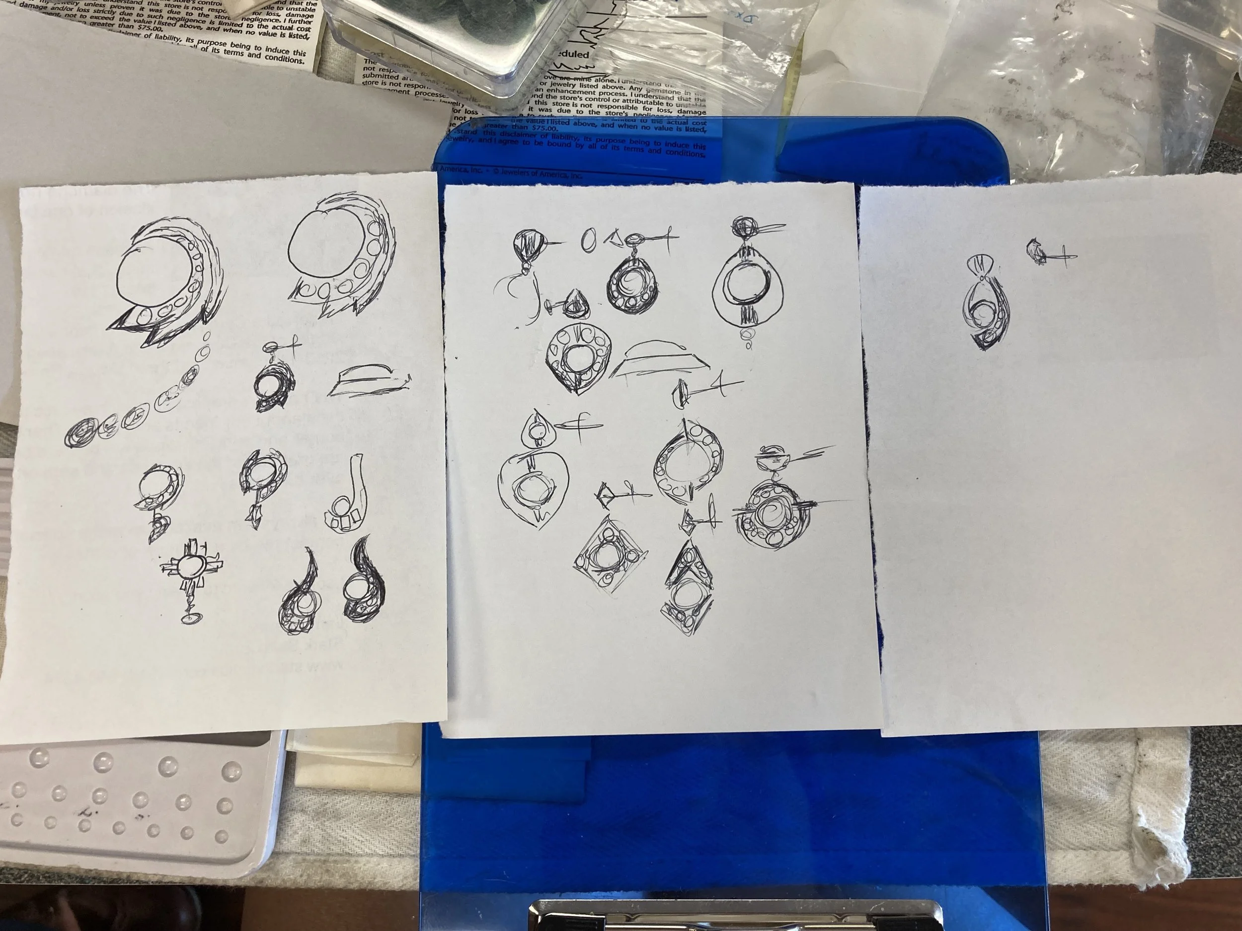 Crafting Client-Designed Vintage 14k Gold Opal & Diamond Earrings at Stark Jewelers in Sacramento