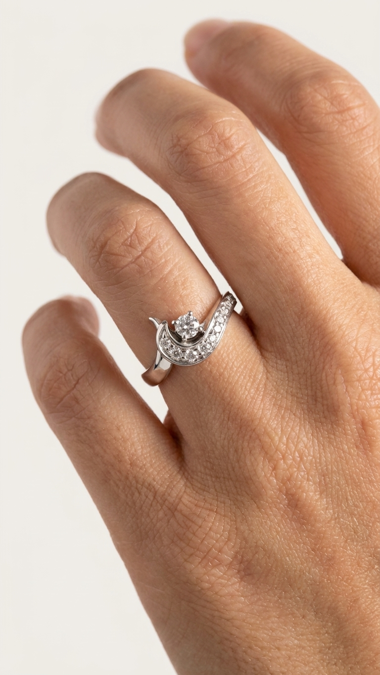 stark jewelers bespoke women's wedding band collection on a model