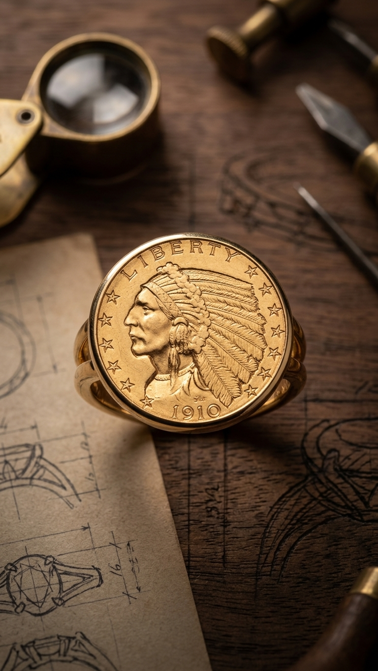 Bespoke commanding ring for him designed and handcrafted at Stark Jewelers in Sacramento