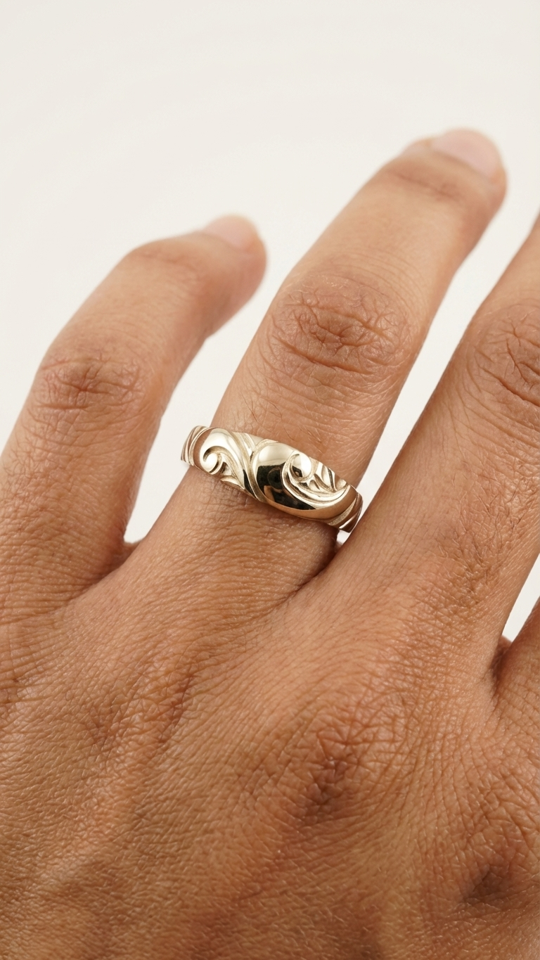 stark jewelers bespoke men's style band collection on a model