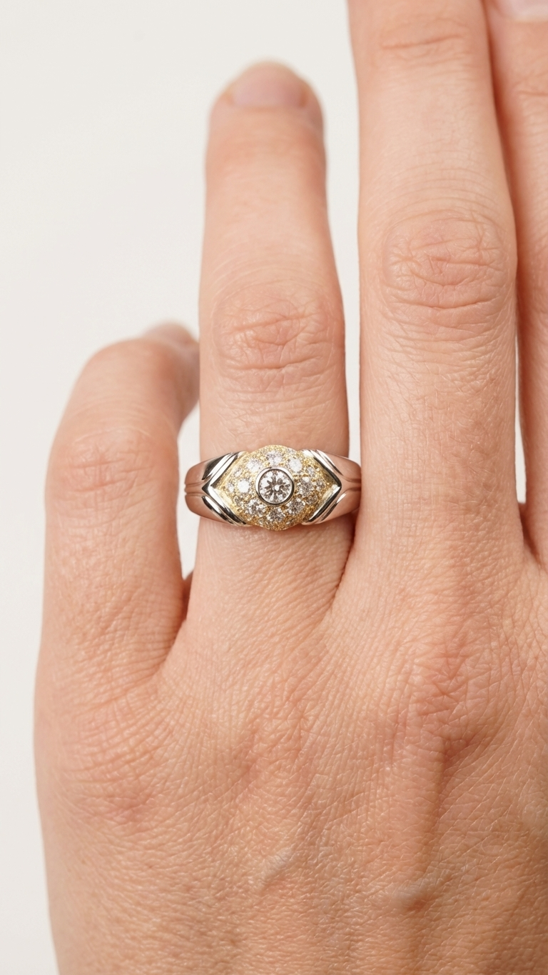 stark jewelers bespoke men's commanding rings collection on a model
