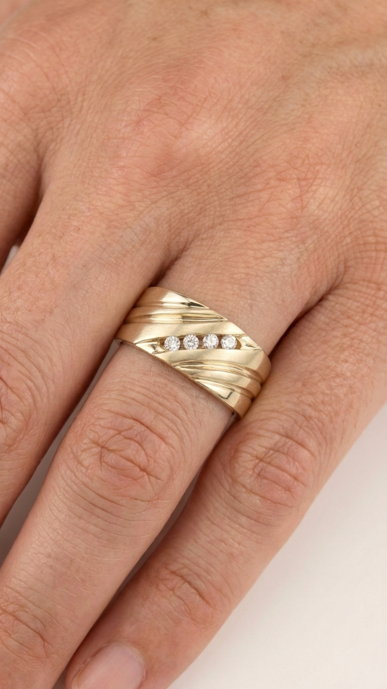 stark jewelers bespoke men's statement rings collection on a model