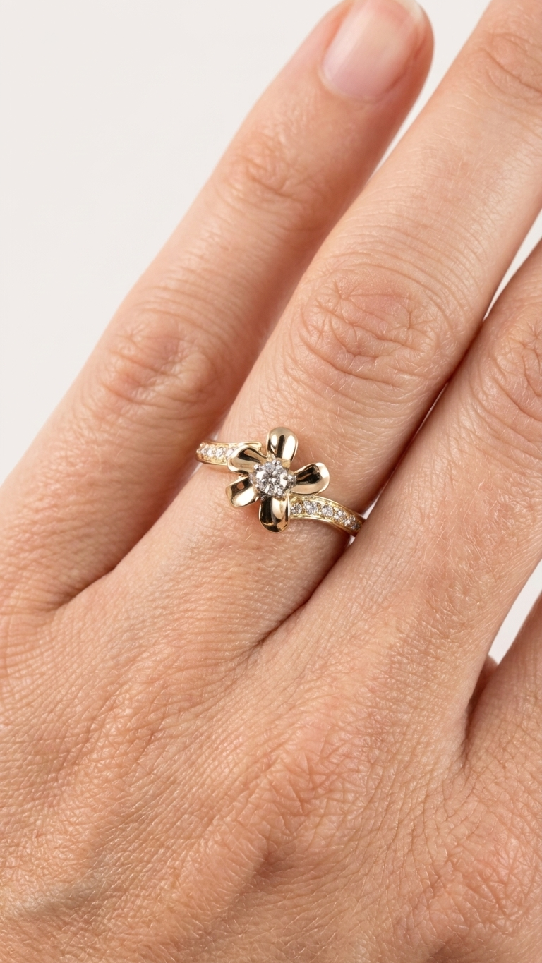 stark jewelers bespoke engagement solitaire ring collection on a model