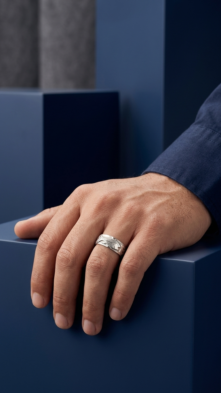stark jewelers bespoke men's commanding rings collection on a model