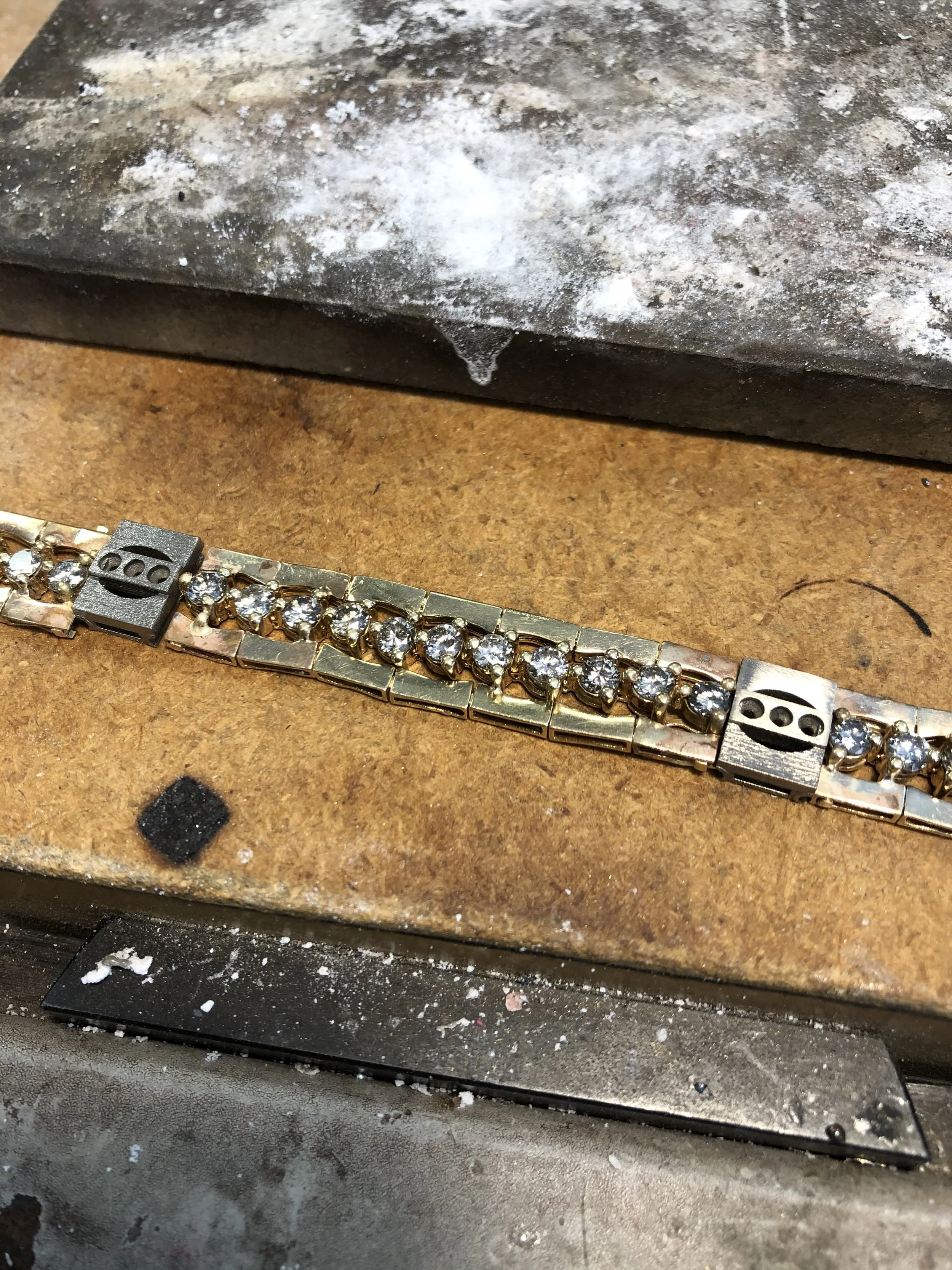 The fabrication and restoration process requires meticulous bench work all in our studio in Sacramento.