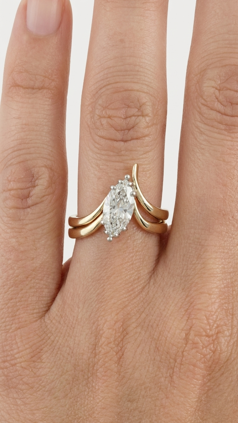 Precision Wax Modeling of the custom diamond engagement and wedding ring set designed and handcrafted at Stark Jewelers in Sacramento