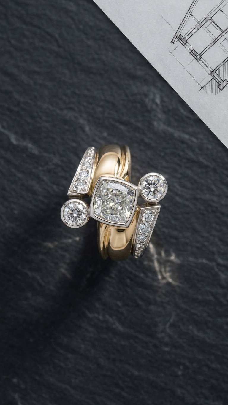 stark jewelers bespoke engagement architectural styling diamonds ring collection 