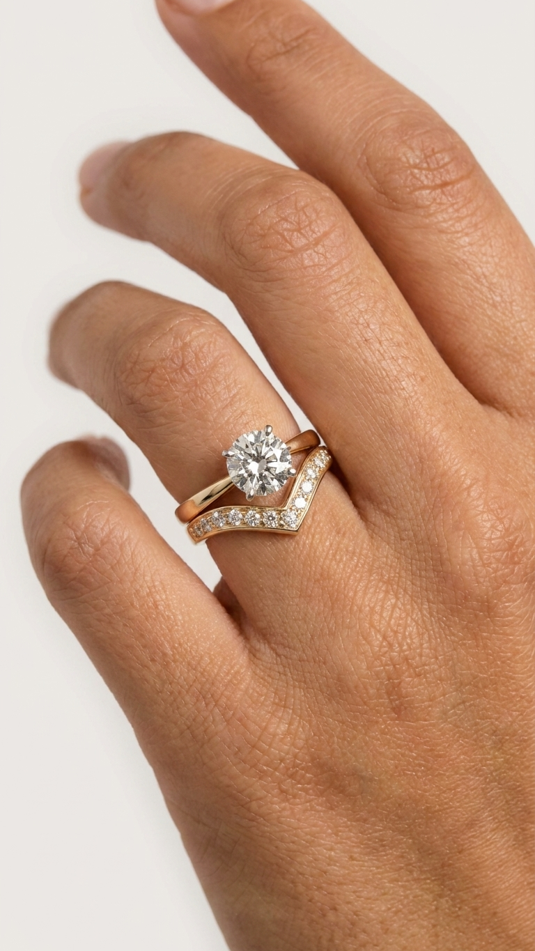stark jewelers bespoke engagement solitaire ring collection on a model