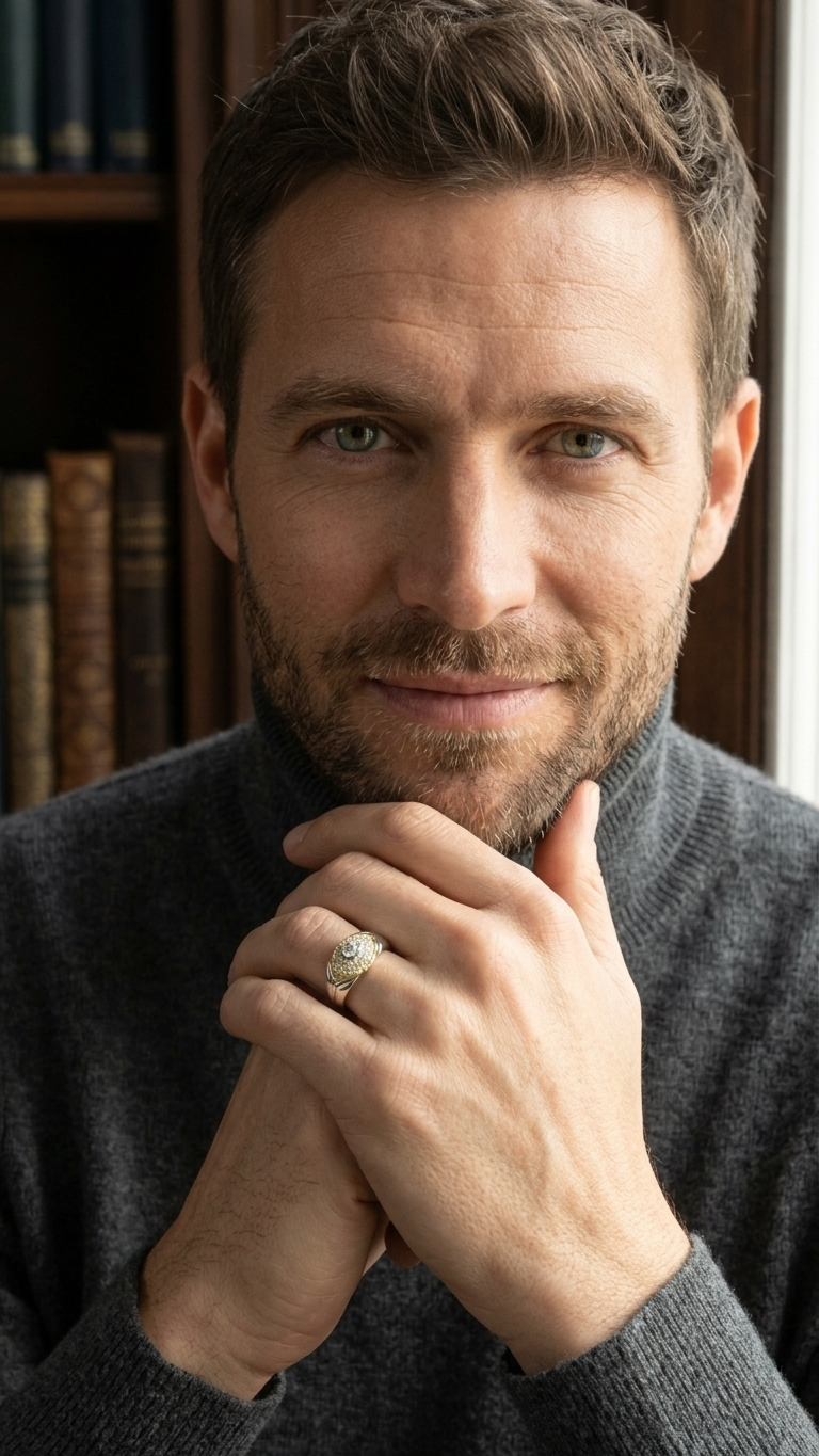 stark jewelers bespoke men's commanding rings collection on a model