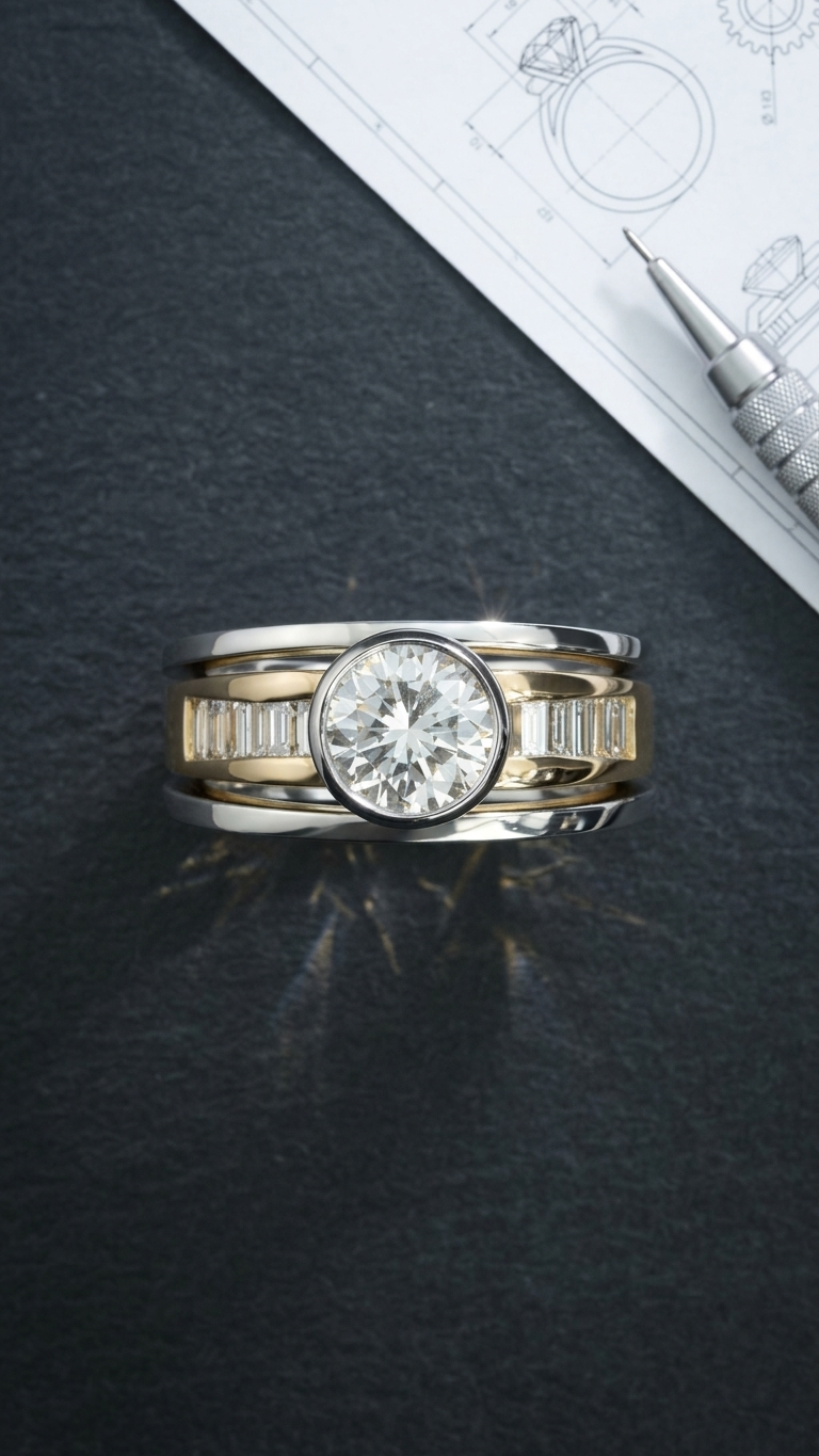 stark jewelers bespoke engagement architectural styling diamonds ring collection 