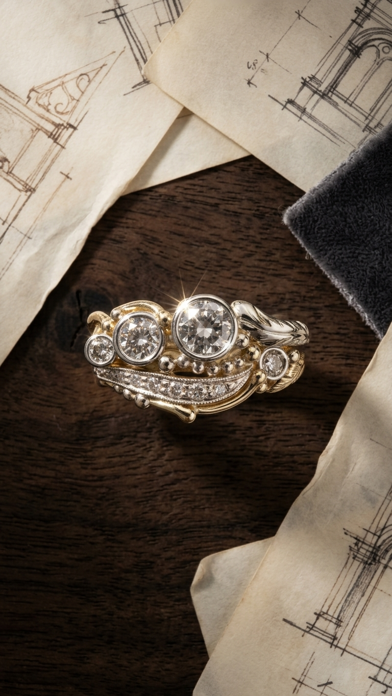 stark jewelers bespoke engagement vintage diamonds ring collection 