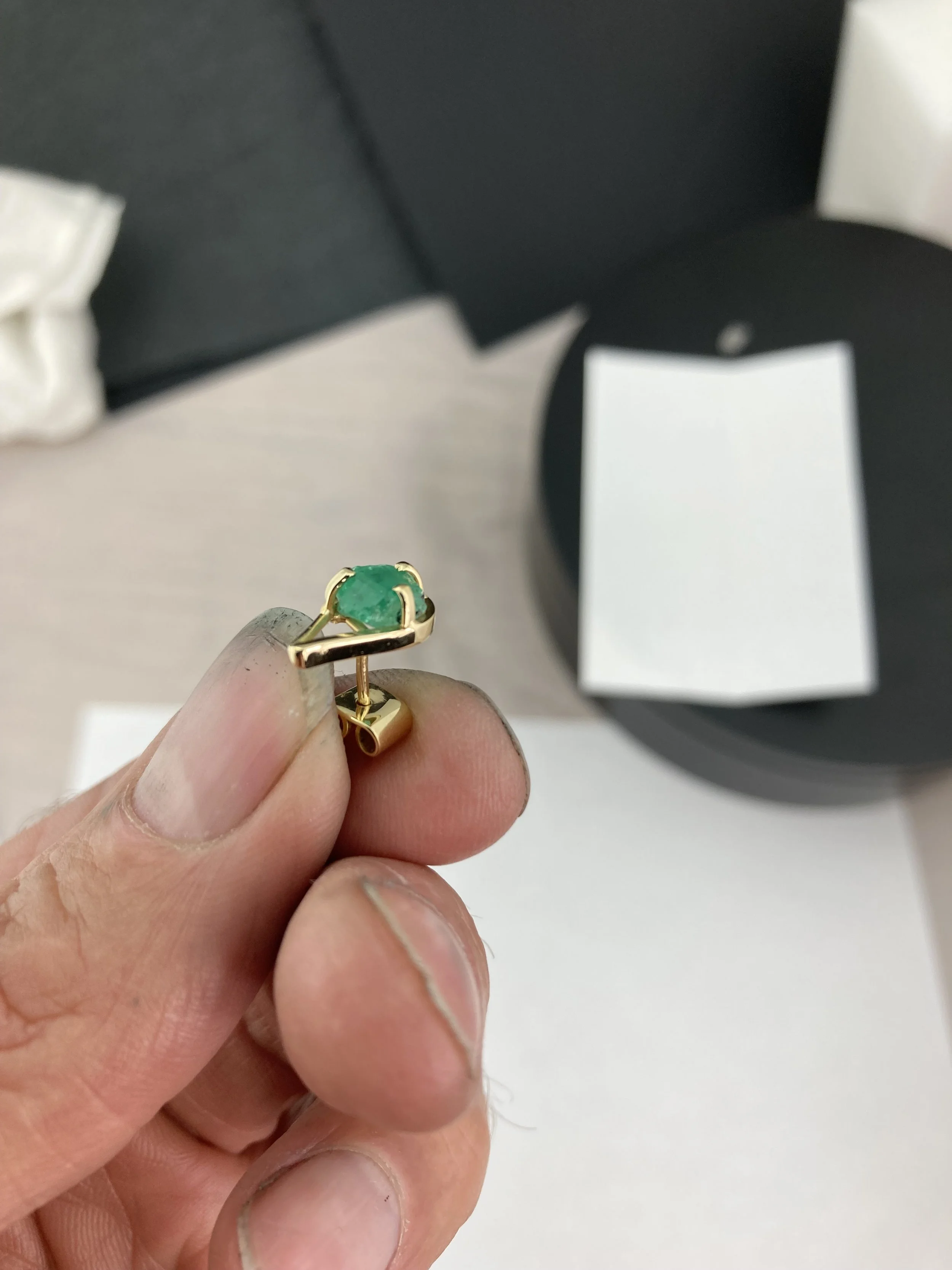To replace a missing raw crystal, a jeweler cannot simply find a stone of the same carat weight; the replacement must match the existing earring