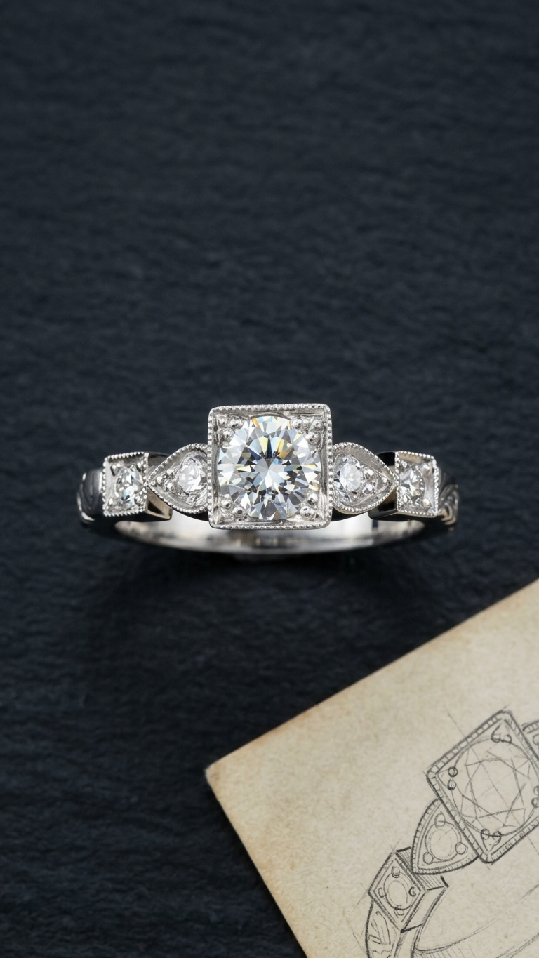 stark jewelers bespoke engagement vintage diamonds ring collection