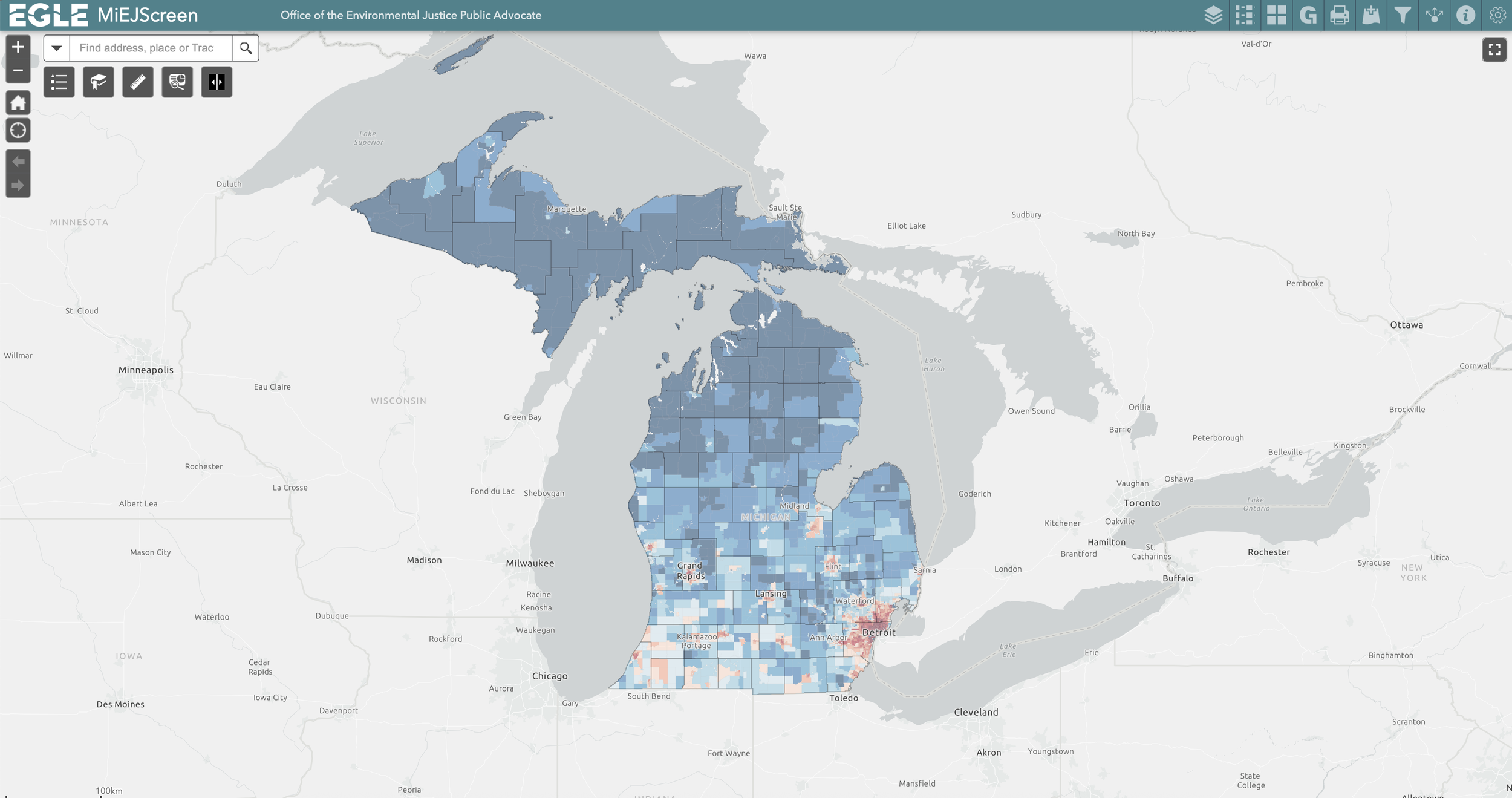 Michigan Environmental Justice Mapping and Screening Tool