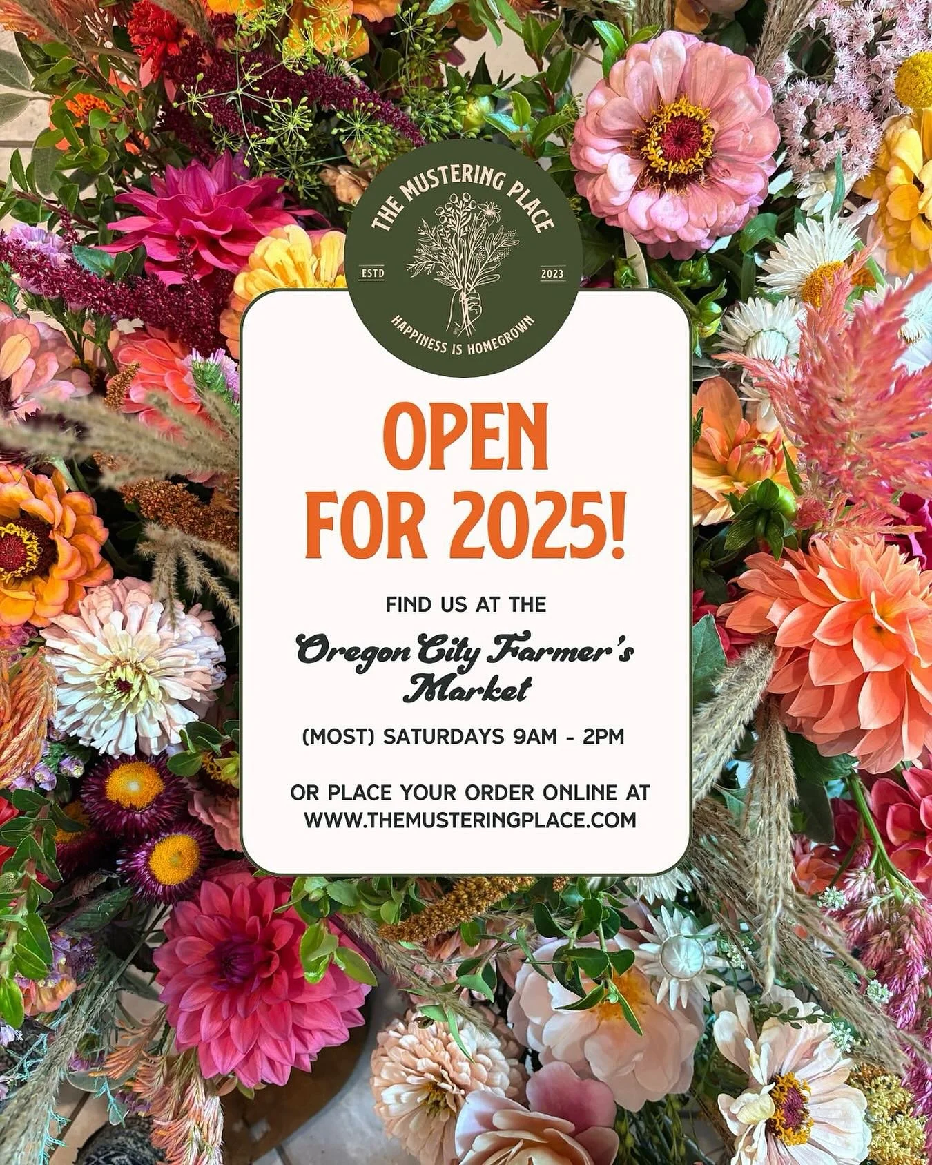 It&rsquo;s happening!!! 
The Mustering Place is officially open for business for the 2025 growing season ✨

Find me at the @oregoncityfarmersmarket on most Saturdays (feel free to DM me or check my Instagram for updates) from 9am to 2pm, and I&rsquo;