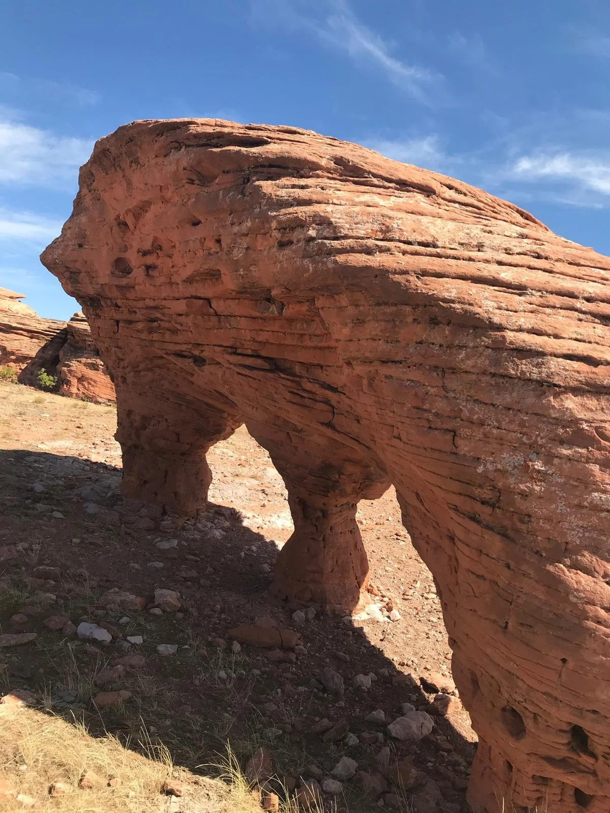 Sandstone arch with historic signatures on it on The Oxford Ranch