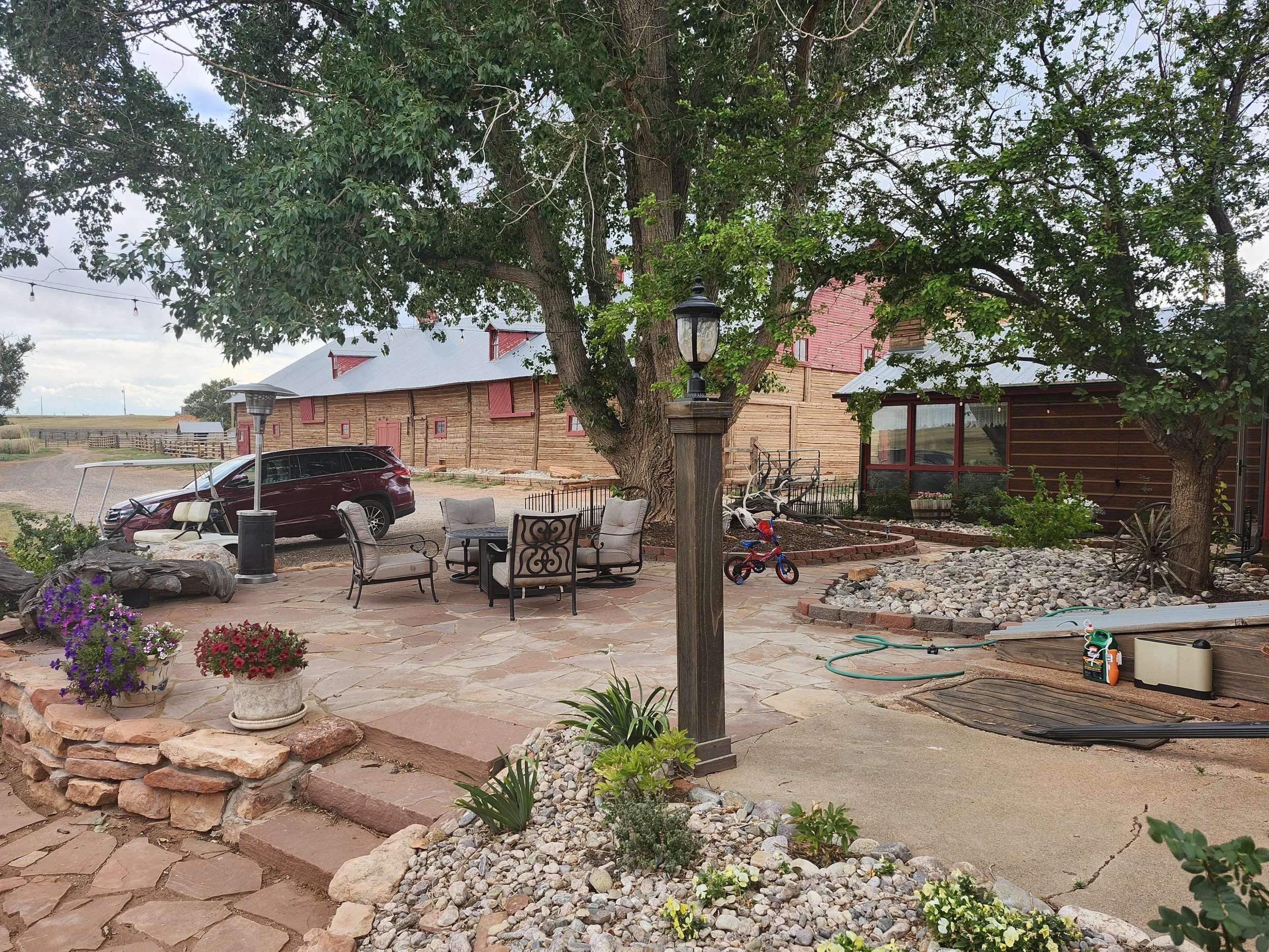 Patio for Wagyu Burger Cookout The Oxford Ranch