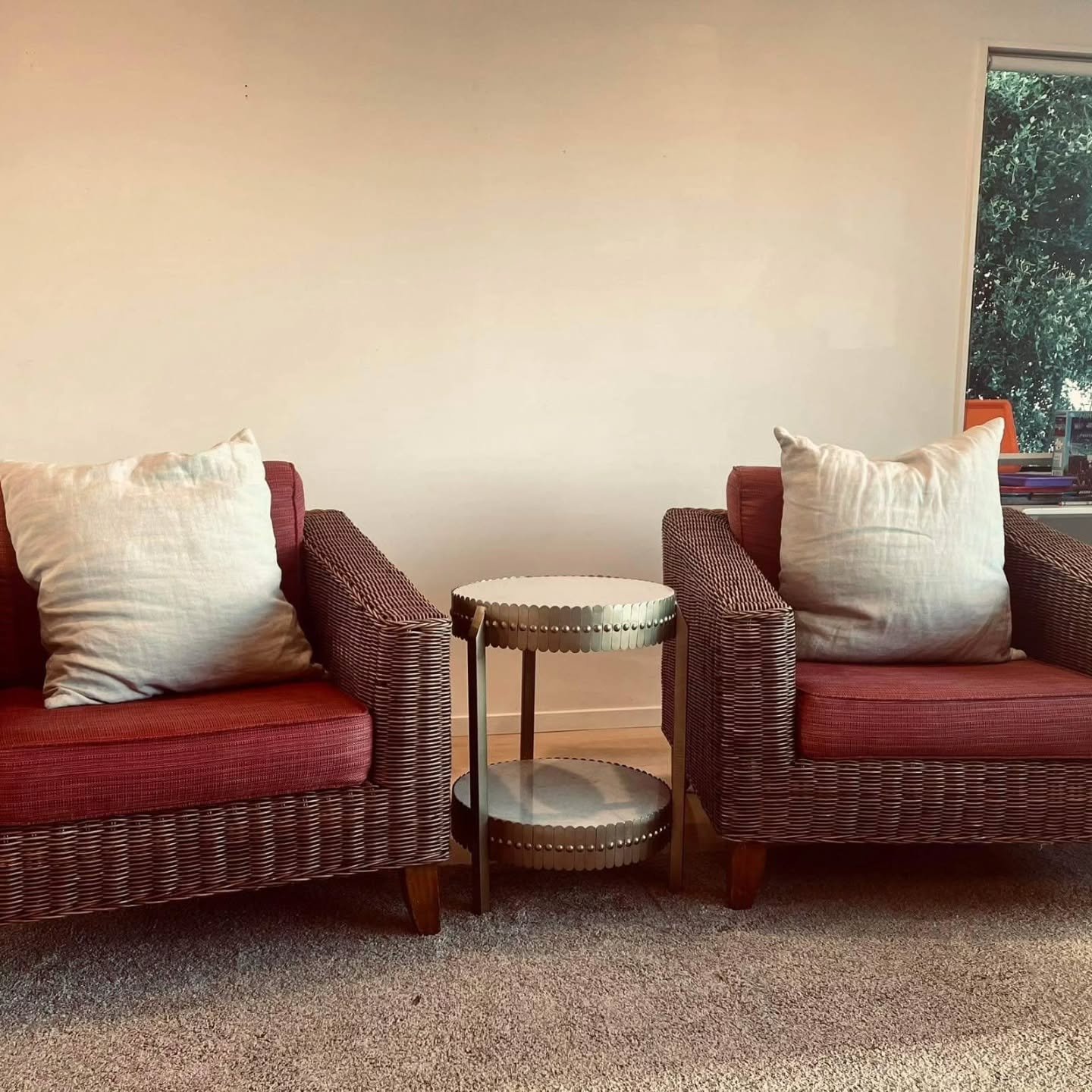 Sometimes the smallest changes to your room can make the biggest difference.

These vintage rattan armchairs had good bones, but they just needed some softening. Oversized linen cushions have given the chairs a quieter, more relaxed feel.

And how ab