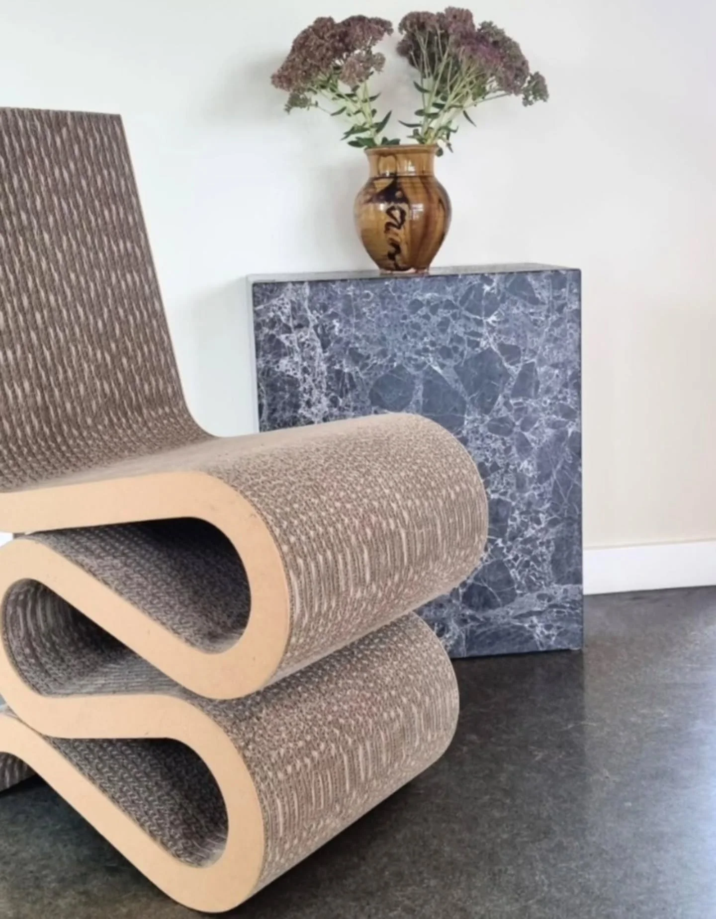 Plinth made from recycled limestone.