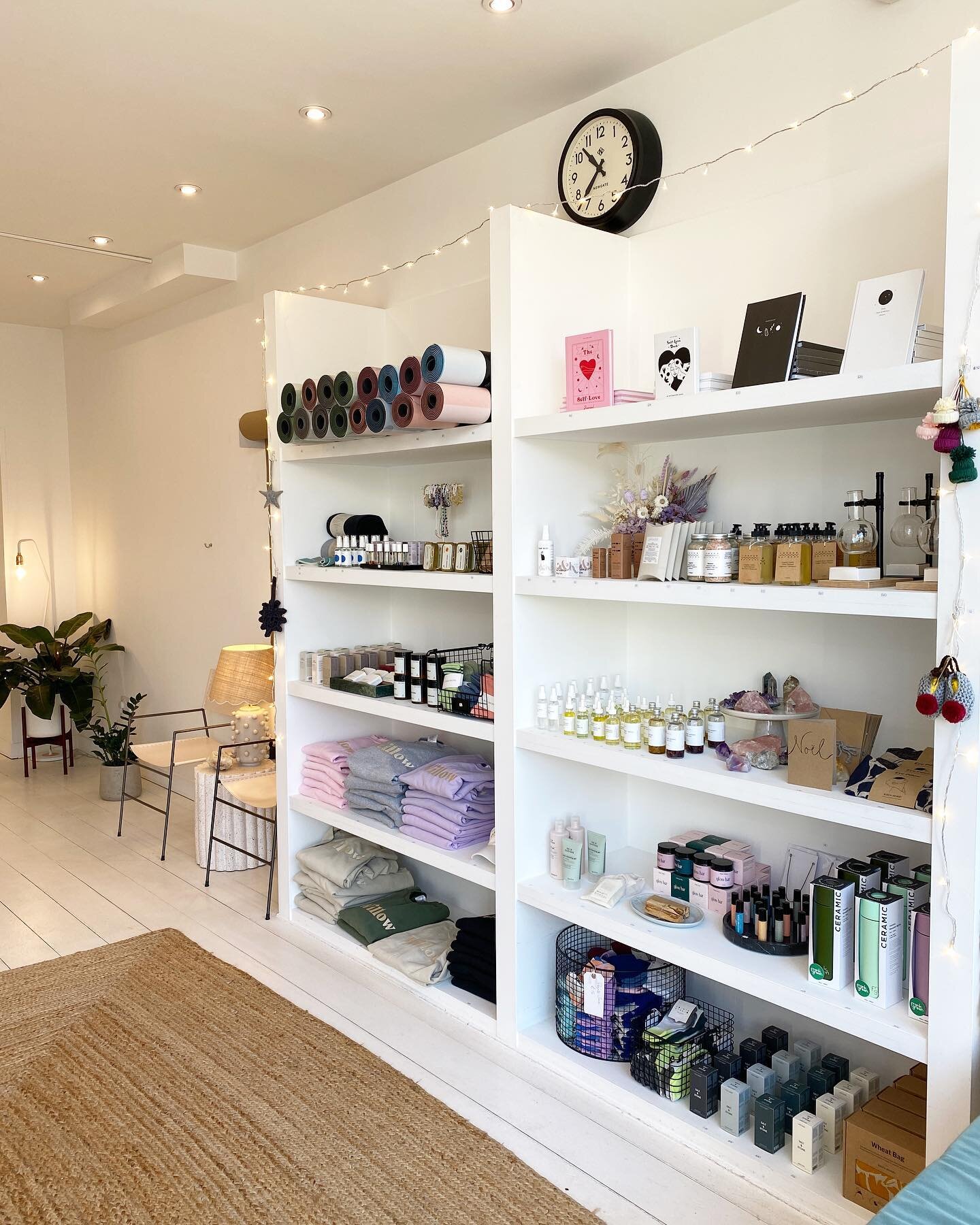 Our little studio shop is the perfect spot for Christmas gifts + stocking fillers! We&rsquo;ve got @fableyoga yoga mats, @pointestudio grippy socks, @lebonshoppe cloud socks, @narloa face and body oils, lots of beautiful crystals, @willow_ldn cosy sw