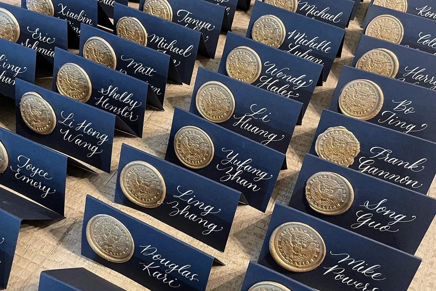 Richard Nixon place cards with seal