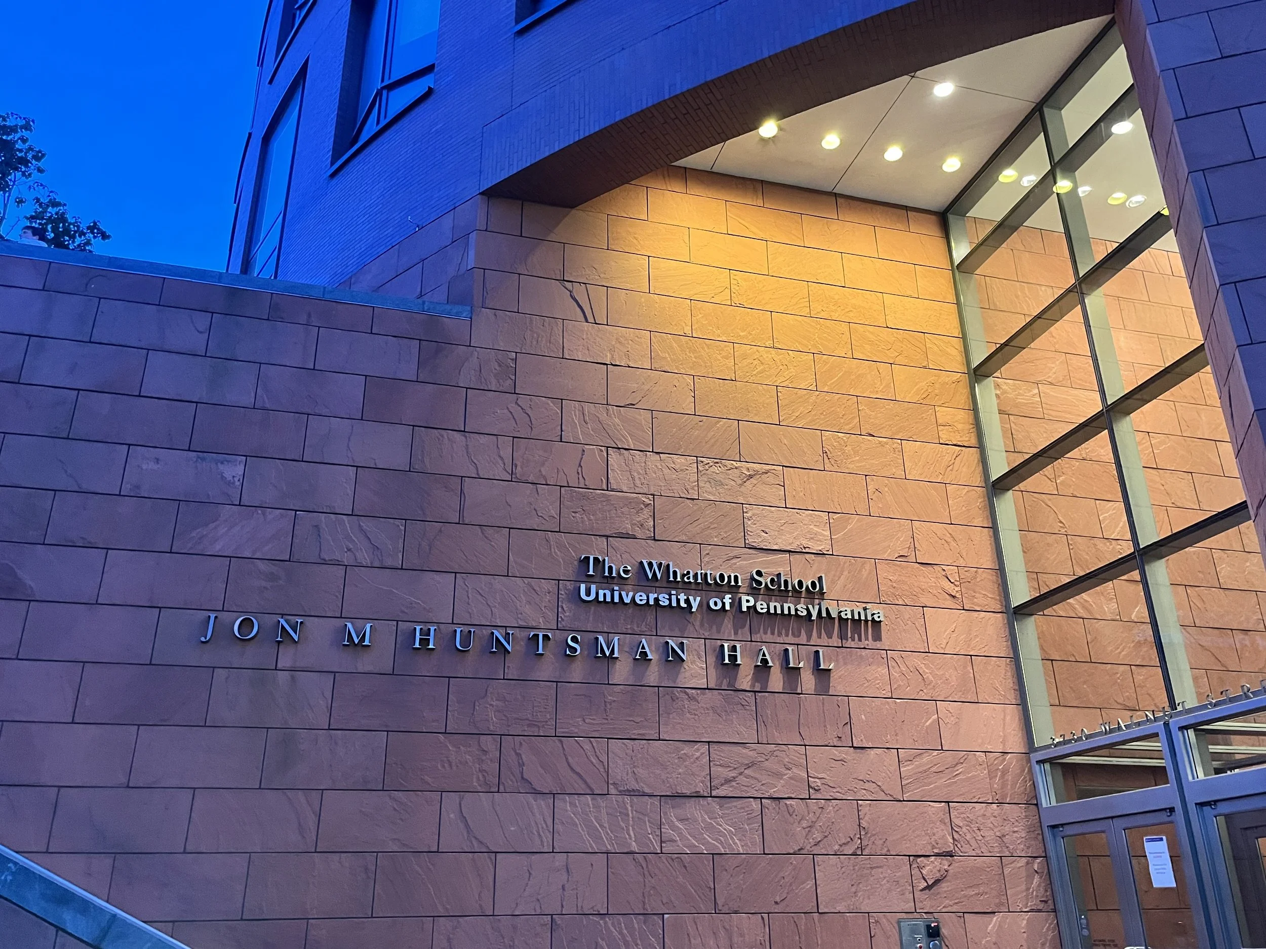 The powerful Wharton School looms large on the campus. 