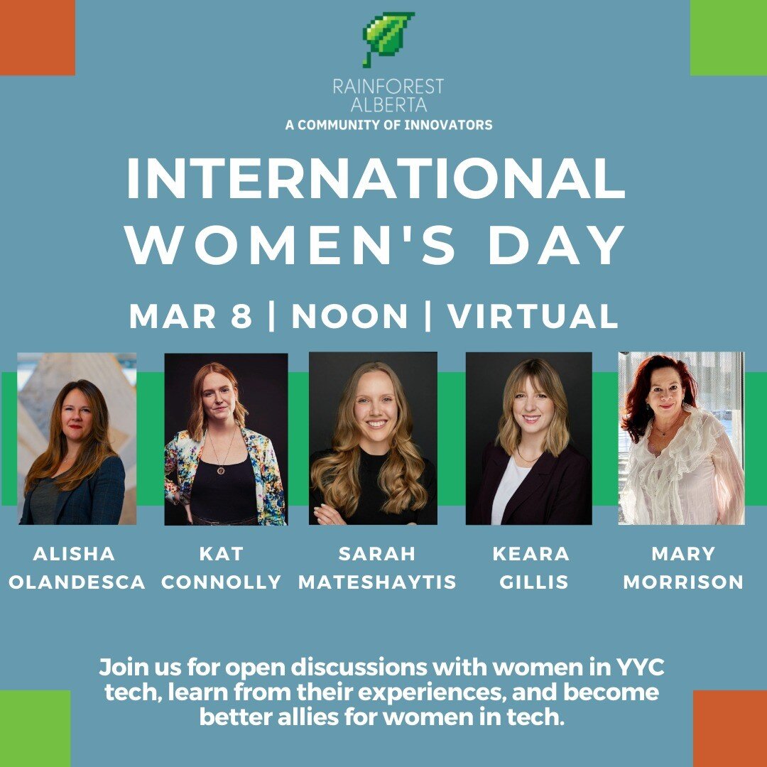 Join our co-founders, Sarah and Keara, as they sit on a panel for @rainforestab's LWOL on #internationalwomensday. With other amazing women in #yyctech , they&rsquo;ll have an open discussion about their experiences, and how we can all become better 