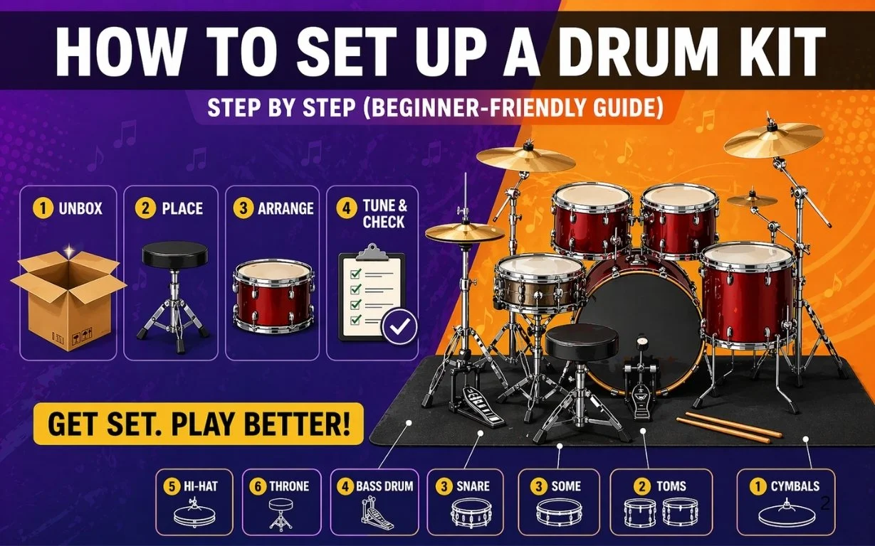 How to Set Up a Drum Kit? Step by Step Beginner-Friendly Guide