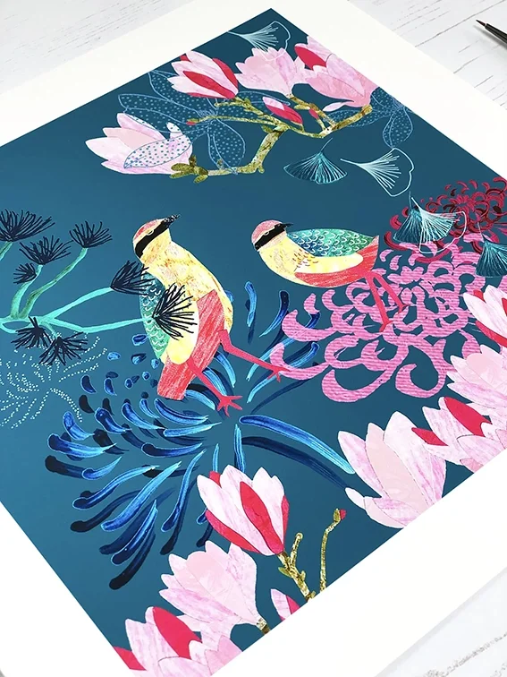 FW_Amanda_West_Songbird+Fairy+Pitta+Floral+Art+Magnolia.webp
