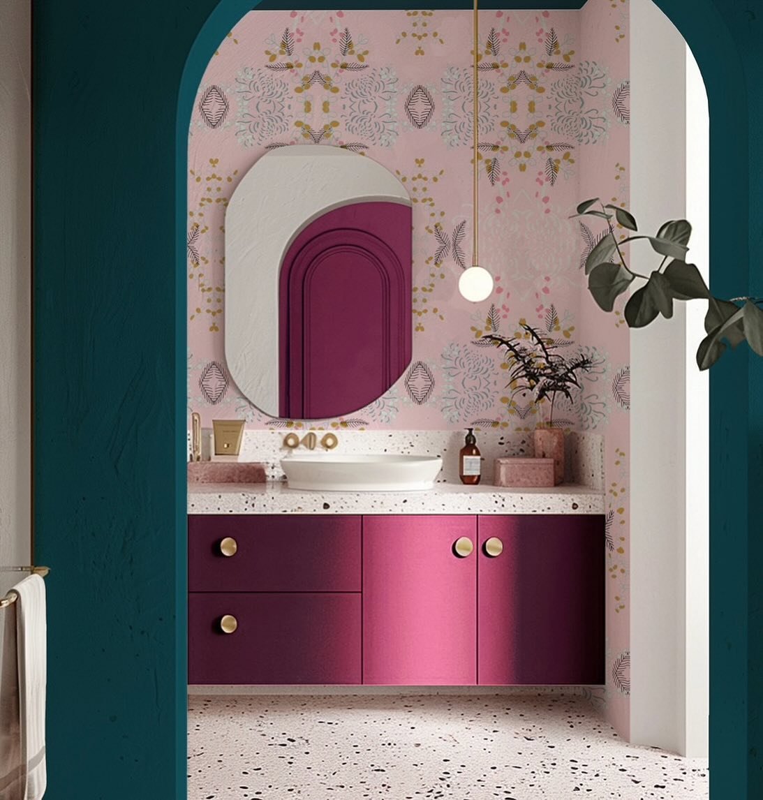 Pastelly pink, ochre and pale blue paired with bold striking colours! Love how these just interlace so magnificently.

Colour can be so transformative! 

.
.
.
.
.
.

#colourlovers #patternlover #bathroomdesign #wallpaperdesign #bathroomgoals #modern