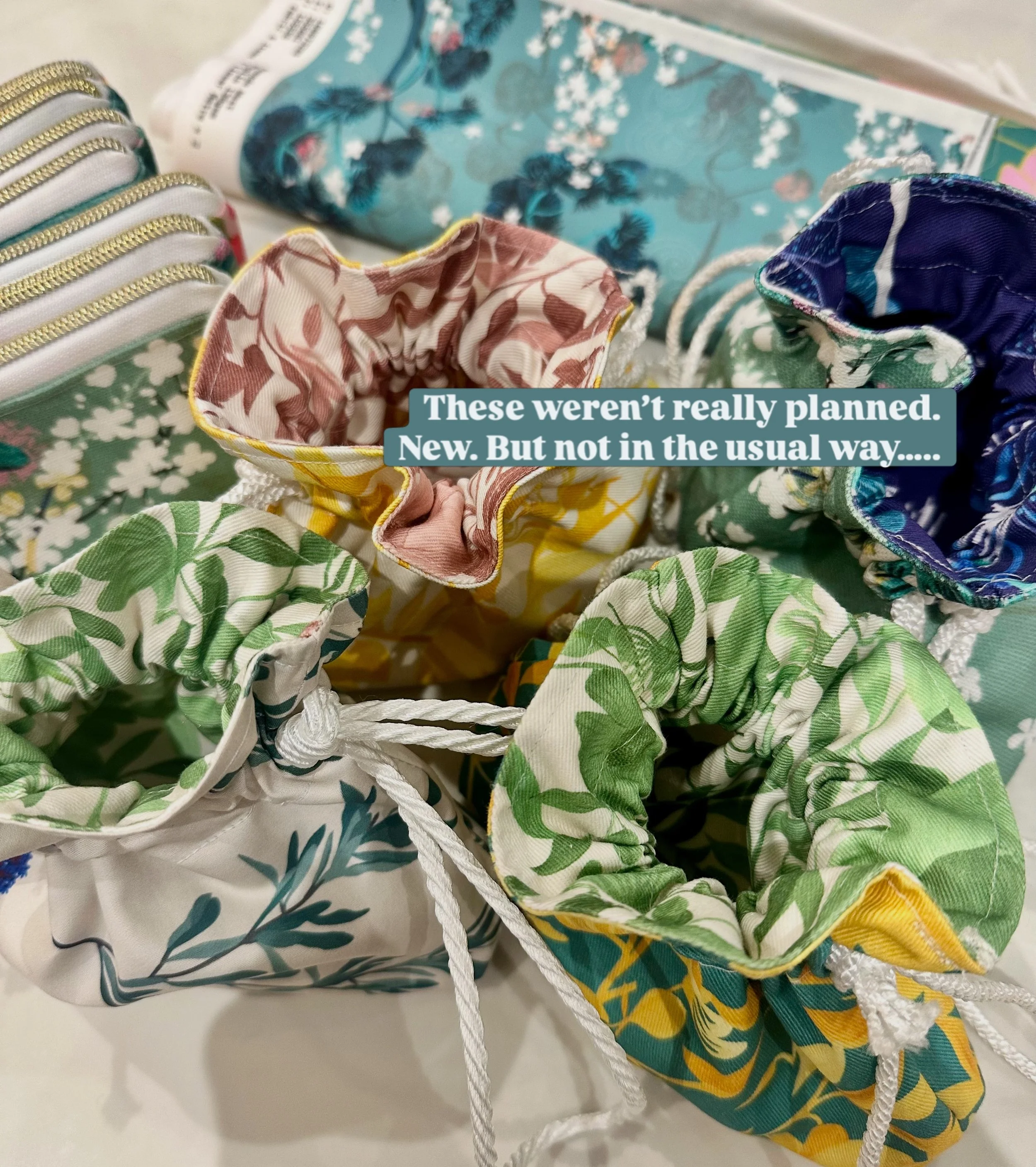 These weren&rsquo;t really planned. 
However! I rather love how they&rsquo;ve turned out. New, but not in the usual way. 

You know those bits of fabric you just can&rsquo;t bear to throw away? Well, I have a lot of that 🫣😂 . So, this is what happe