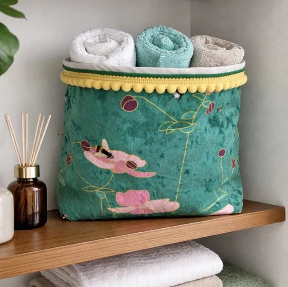 FW+Amanda+West+Fabric+Basket+Holder+Bee+Green+Home+.jpg