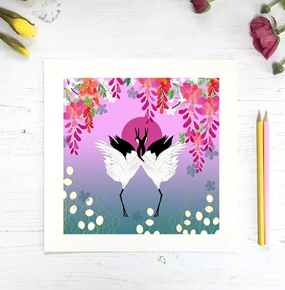 FW_Amanda+West+Red+Crown+cranes+and+wisteria+sunrise+.webp