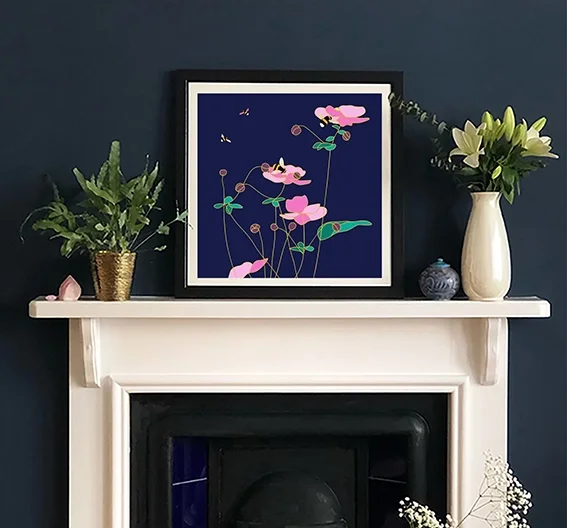 Giclee Fine Art Print - Bees and Anemones