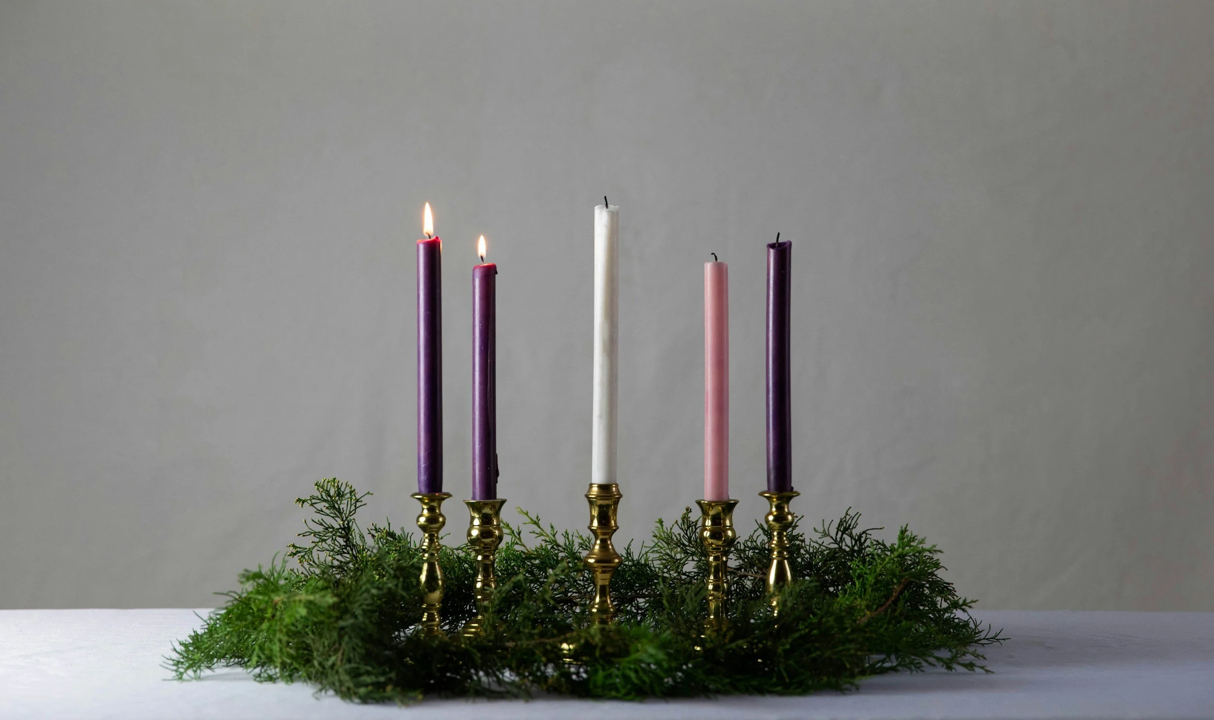 Two advent candles lit