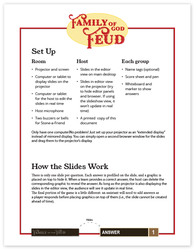 Floating instructions sheet