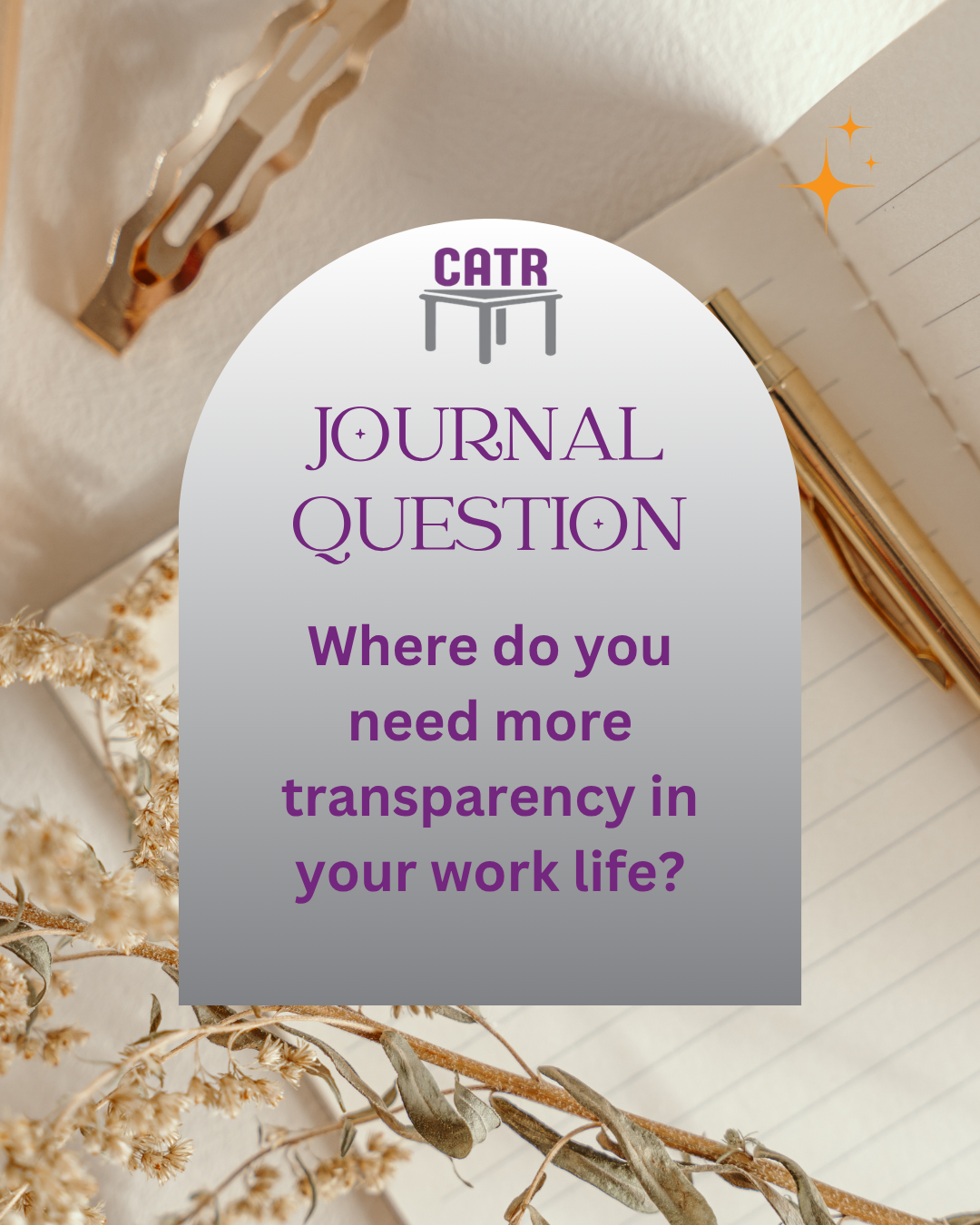 Where do you need more transparency in your work life?

Clear communication, honest expectations, and open conversations can make a meaningful difference in how we build trust and navigate workplace relationships.

Take a moment to reflect: What coul