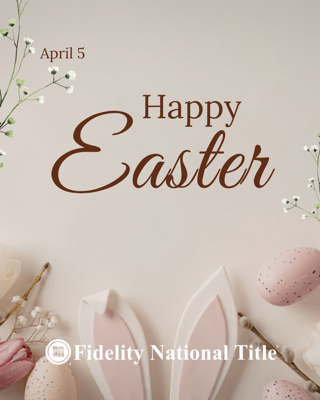 Happy Easter from all of us at Fidelity National Title! 🐣🌷

Wishing you a joyful day filled with renewal, fresh beginnings, and time spent with the people who matter most. May the season bring warmth, happiness, and a bright start to spring. 🌼
.
.