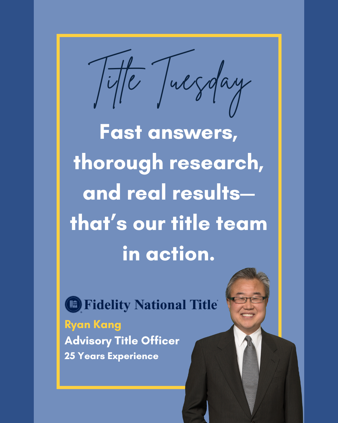 🔍 #TitleTuesday
Fast answers, thorough research, and real results—that’s our title team in action. With decades of experience on your side, you can count on Fidelity for smooth closings and reliable support every step of the way. 🏡💼

🌟 Call us to