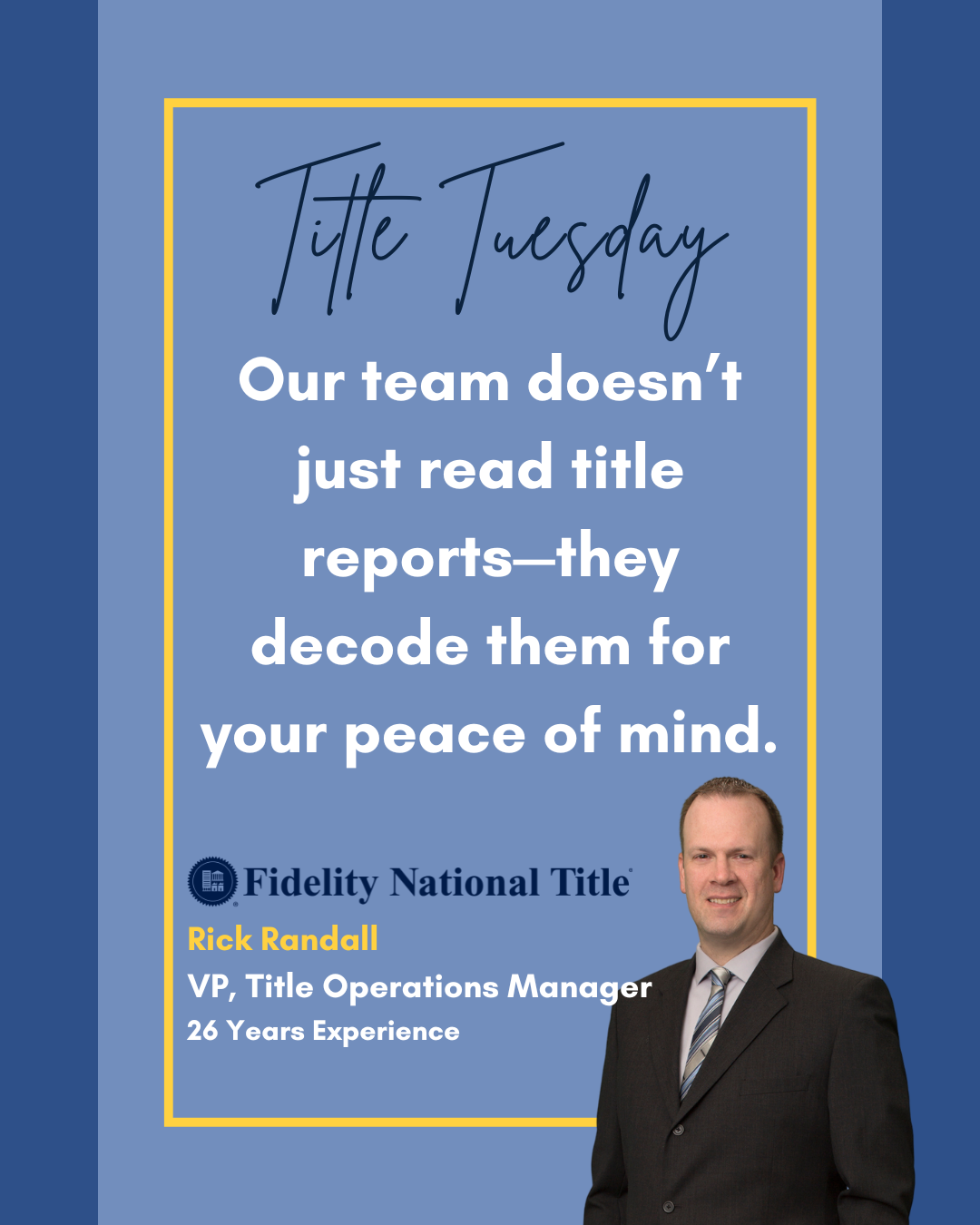 🔍 #TitleTuesday
Our team doesn't just read title reports--they decode them for your peace of mind. With decades of experience on your side, you can count on Fidelity for smooth closings and reliable support every step of the way. 🏡💼

🌟 Call us to