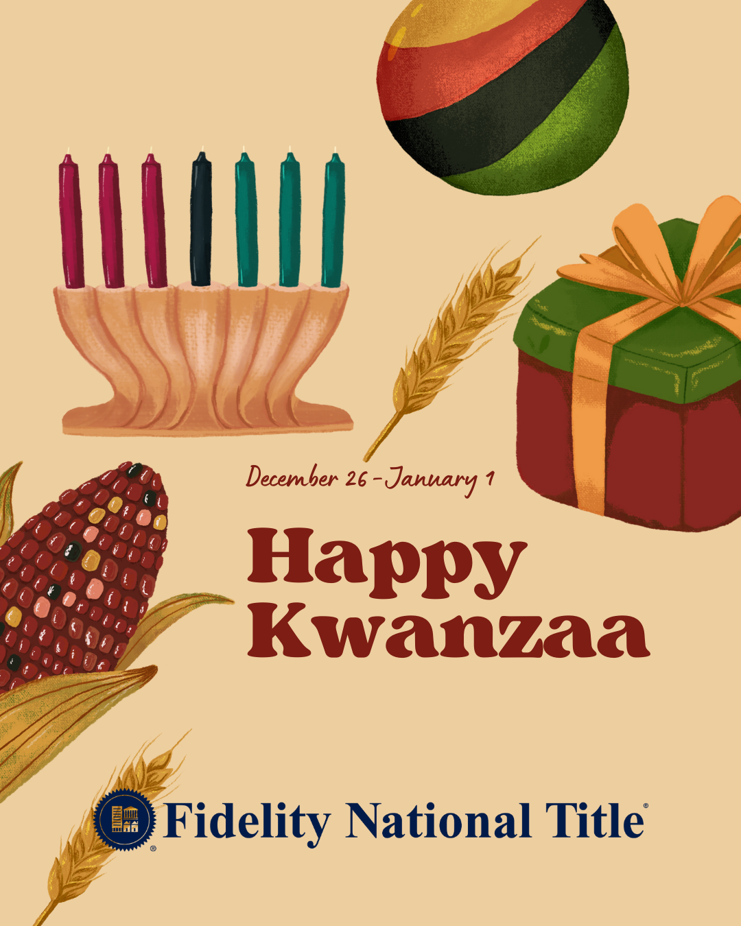 Wishing all who celebrate a bright and meaningful Kwanzaa.
From our team at Fidelity National Title, may each of the seven principles inspire connection, community, and hope. ✨