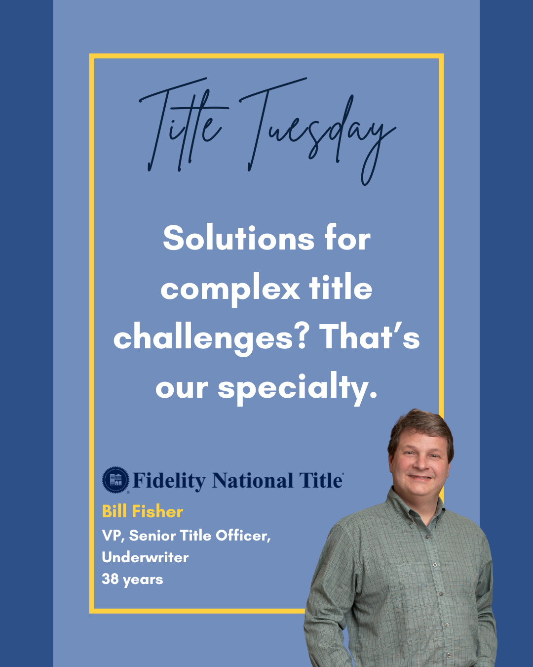 🔍 #TitleTuesday
Solutions for complex title challenges? That’s our specialty. With decades of experience on your side, you can count on Fidelity for smooth closings and reliable support every step of the way. 🏡💼

🌟 Call us today to learn how we c