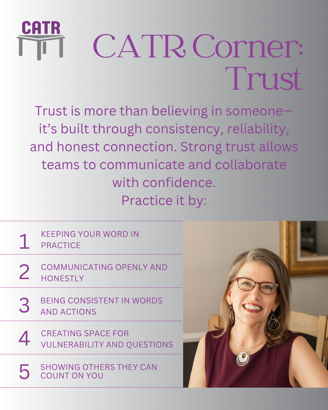 Trust isn't built through words alone—it grows through consistency, reliability, and honest connection.

When trust becomes part of a team's culture, people feel safer to communicate openly, collaborate effectively, and navigate challenges together.
